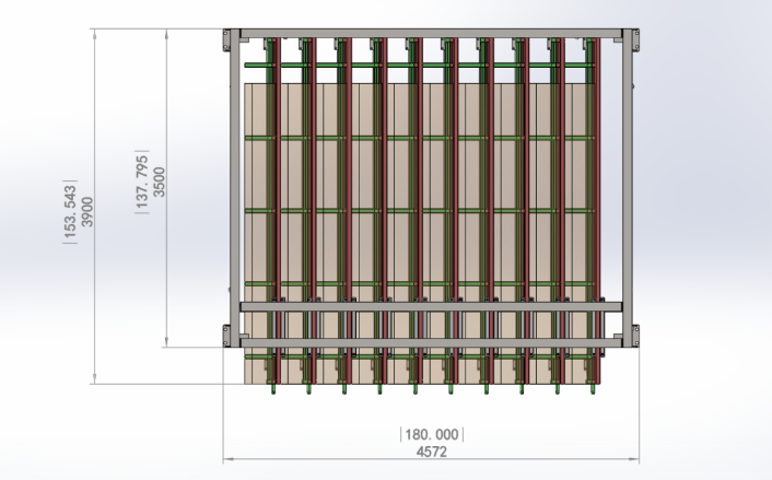 Estudo de caso: Rack de chapa de aço vertical personalizado para um fabricante de vidro Houston 4 estante vertical em chapa de aço