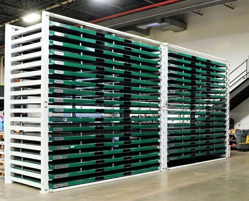 Boosting Cutting Machine OEE: How Heavy-Duty Sheet Metal Racks Eliminate Material Searching and Safety Hazards in Workshops 4 Stackable heavy duty sheet metal storage rack modular design