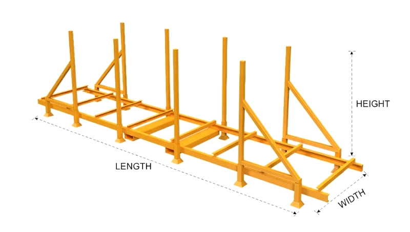 The Truth About Roofing Sheet Storage in Open Yards 4 Dimension drawing of rack structure for planned outdoor storage