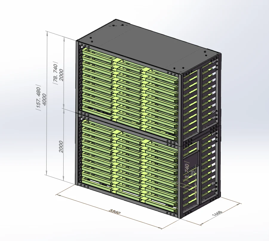 Forklift-access sheet storage system for fabrication plants