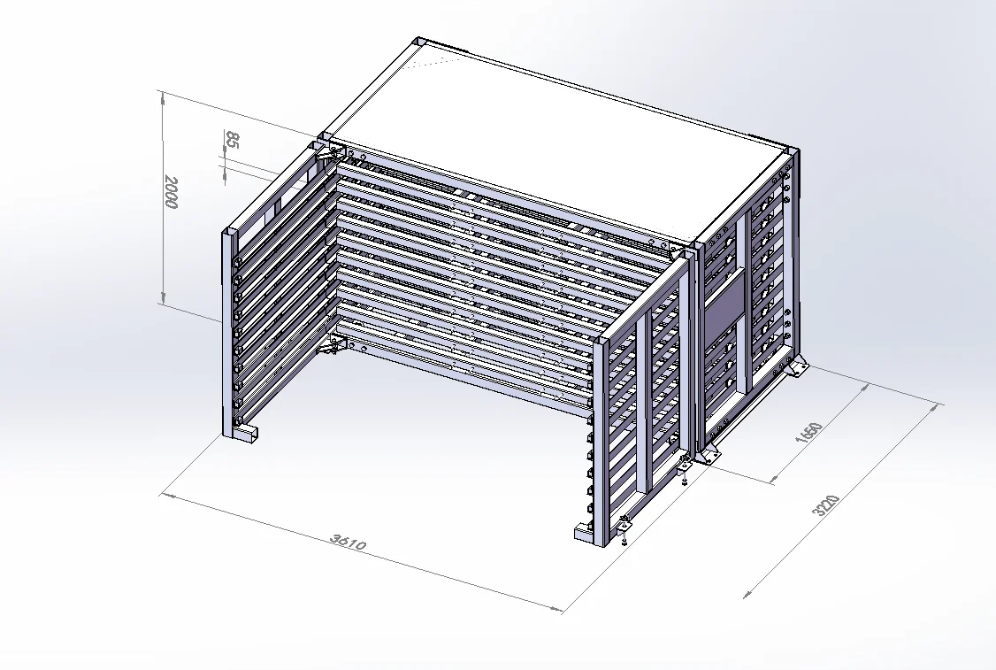 10-Drawer Bplarack for Aluminum Door Panel Sheet Storage 2 10-drawer Bplarack for aluminum door panel sheet storage