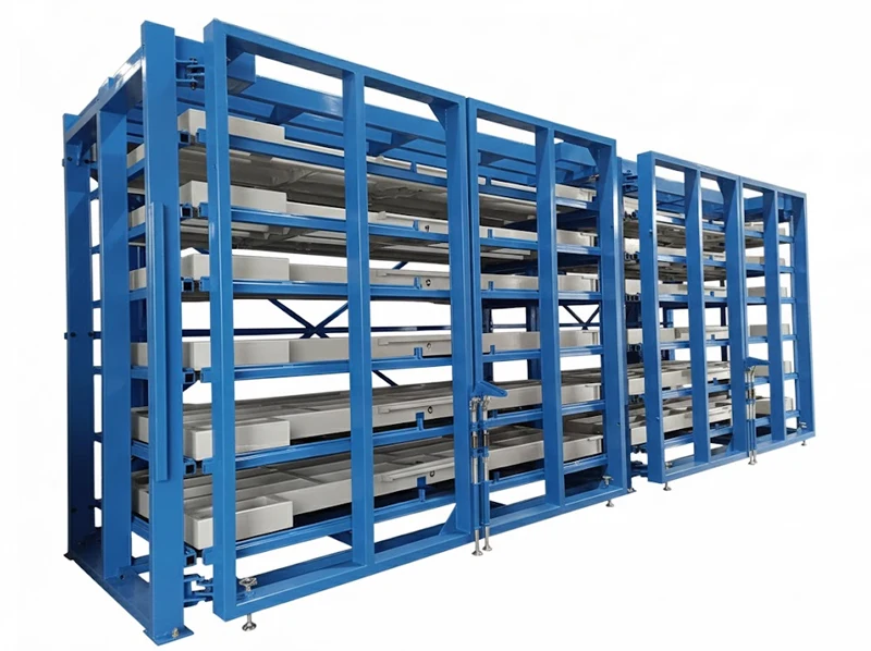 Isolated white background product shot of blue double-column Bplarack sheet rack
