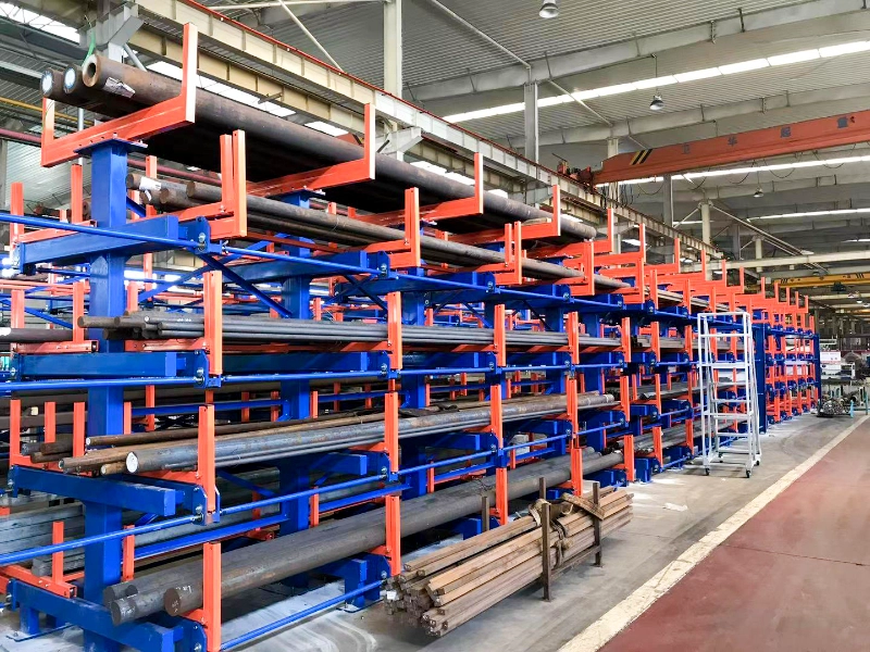 Cantilever Crank | Terack Crank Out Cantilever Rack 2 Terack crank out cantilever rack storing long steel pipes in a factory warehouse